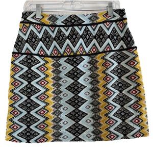 Geometric Print Mini Skirt Colorful Diamond Pattern‎ Festival Party